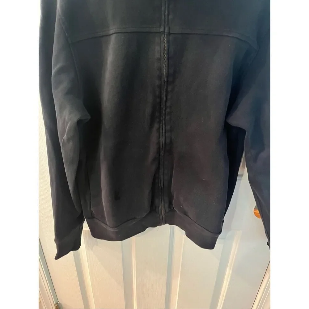 Banana Republic Black Heavy Full Zip Sweatshirt Jacket sz L EUC